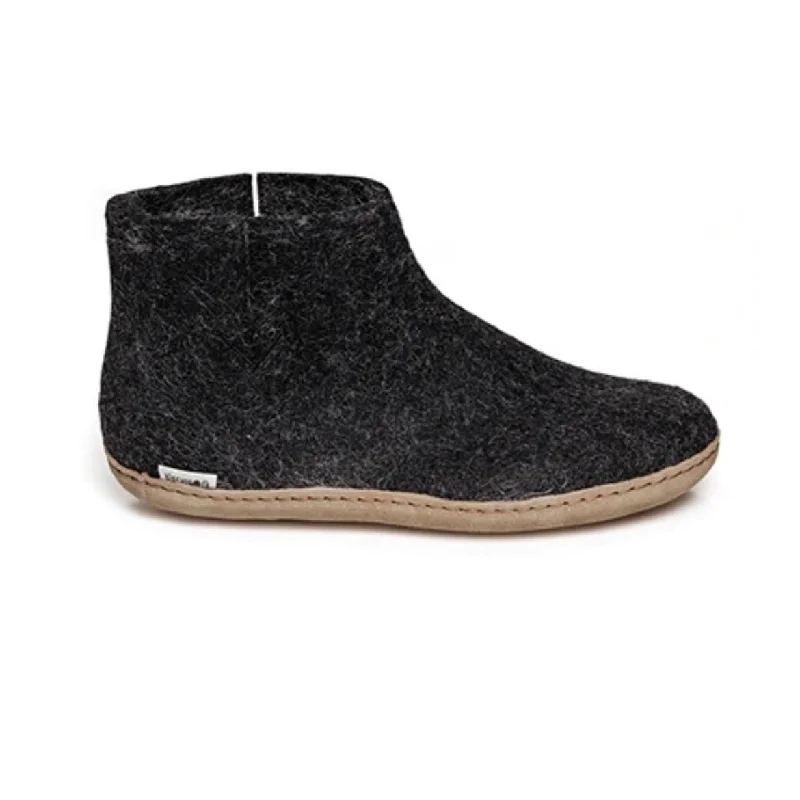 Elegant and classic women's shoes for prom nightBoot with Leather Sole - Charcoal