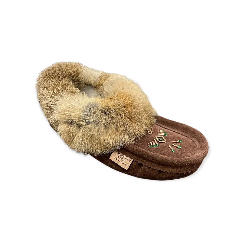 Warm and cozy women's shoes for winterFur Moccasin - Coffee Suede