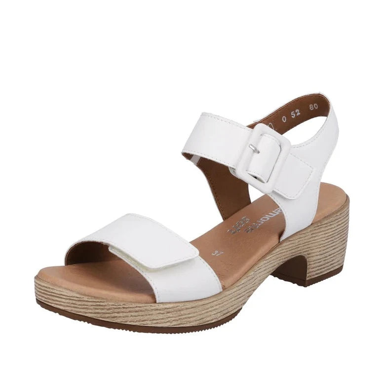Feminine and romantic women's shoe designsD0N52-80 Velcro Block Heel White