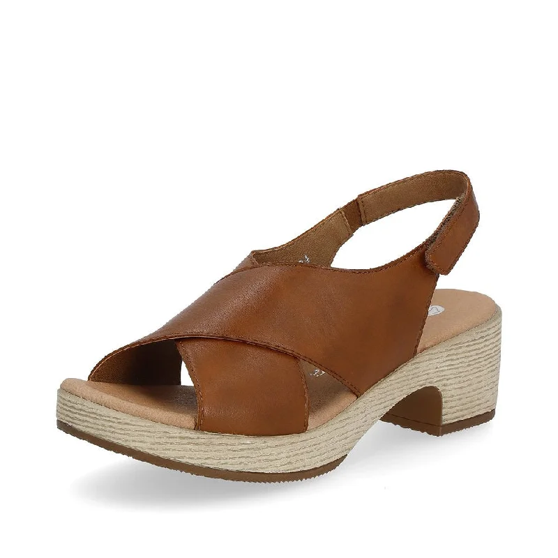 Stunning and eye-catching women's footwearD0N54-24 Cross Strap Heel Brown