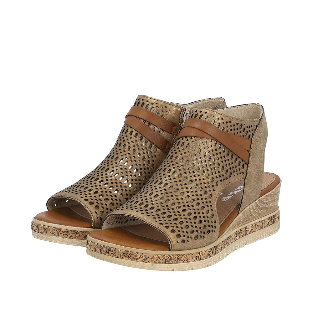 Chic and minimalist women's footwear trendsD3075-90 Open Heel Metallic