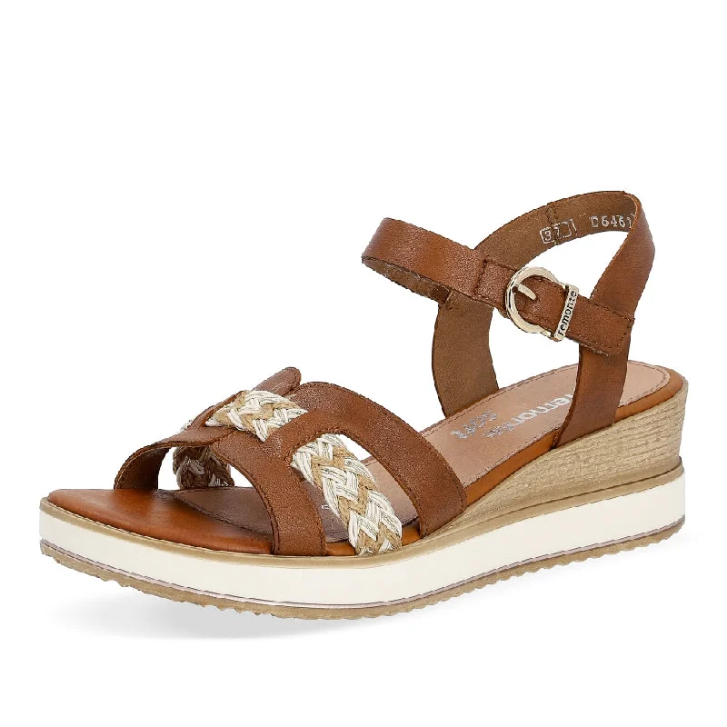Effortlessly stylish women's shoe choicesD6461-24 Velcro Braid Strap Brown Multi
