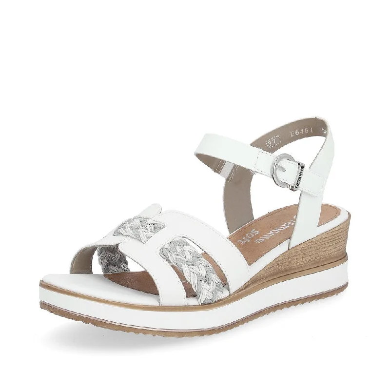 Flattering and figure-hugging women's footwearD6461-80 Velcro Braid Strap White Multi Flattering and figure-hugging women's footwearD6461-80 Velcro Braid Strap White Multi
