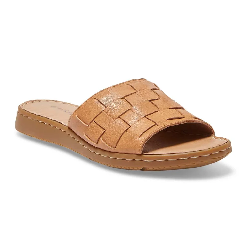 Bold and statement-making women's shoes for the bold and beautifulFlair Slide in Tan Leather