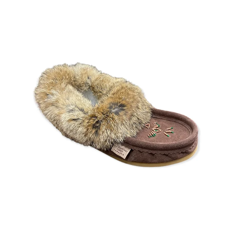 Comfy and stylish women's shoes for everyday comfortFur Moccasin with Sole - Chocolate Suede