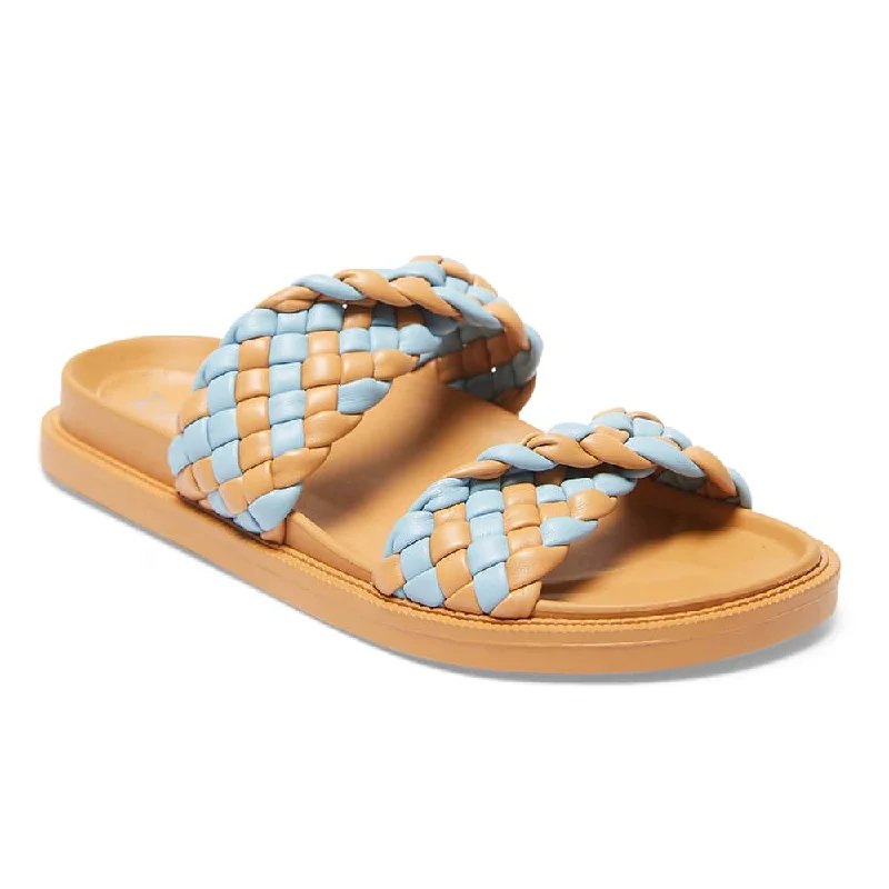Elegant and sophisticated women's shoe stylesGhost Slide in Camel And Blue Smooth