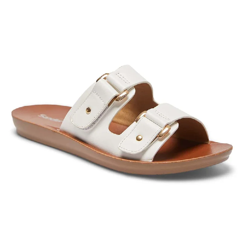 Flattering and figure-hugging women's footwearGrove Slide in White Smooth