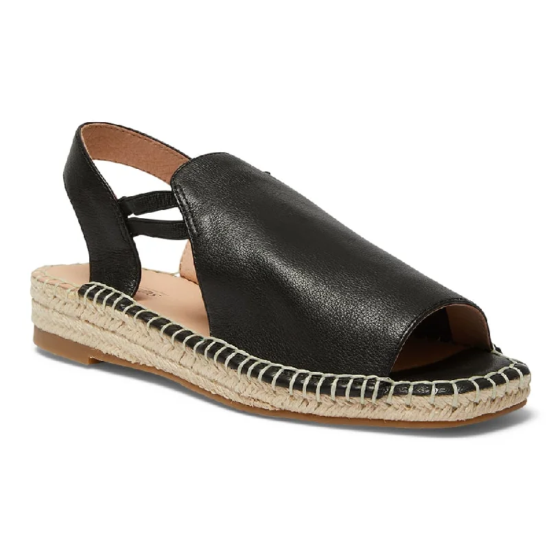Elegant and classic women's shoes for prom nightKoko Espadrille in Black Leather