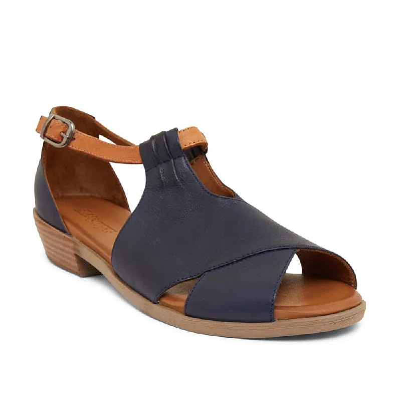 Fashion-forward and trendy women's shoe stylesLaguna Sandal in Navy And Cognac Leather Fashion-forward and trendy women's shoe stylesLaguna Sandal in Navy And Cognac Leather
