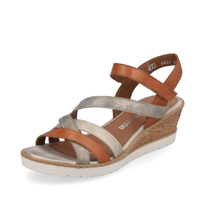 Chic and minimalist women's footwear trendsR6251-23 Brown Multi Strap