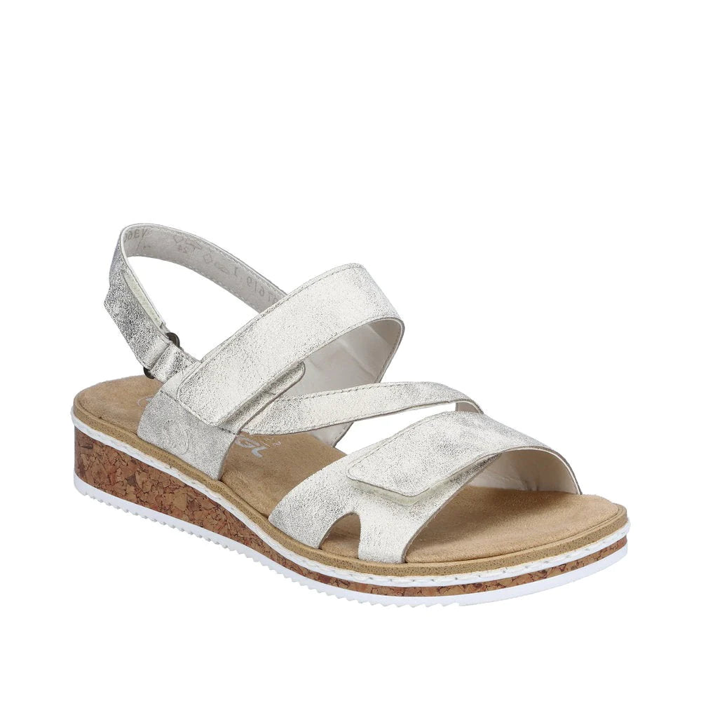 Chic and sophisticated women's footwear for workV3666-60 Velcro Metallic
